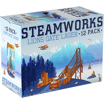 STEAMWORKS - LIONS GATE LAGER CAN 355ML