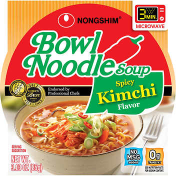 NONG SHIM - KIM CHI NOODLE BOWLS 12x86g