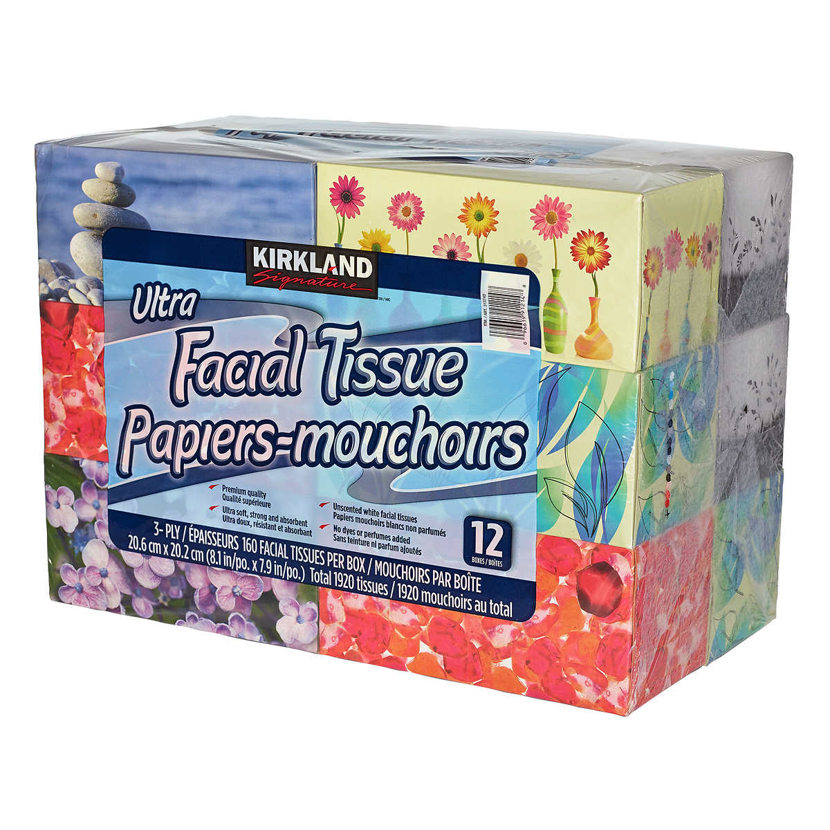 Kirkland Signature Facial Tissue 3 Ply 12 Boxes X 160 Sheets
