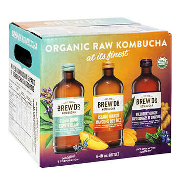 Brew Dr. Kombucha Tea Organic Variety Pack 6x414ml