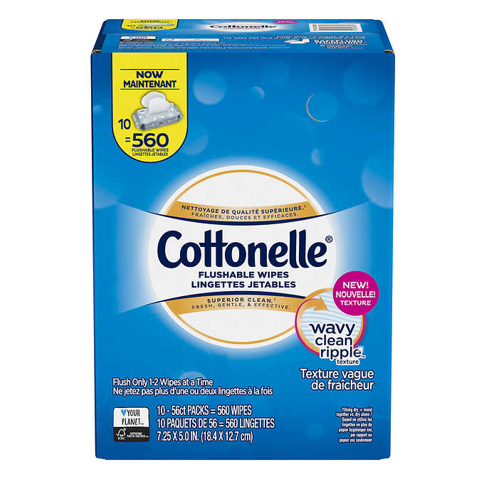 Cottonelle Flushable Wipes 10 packs of 56