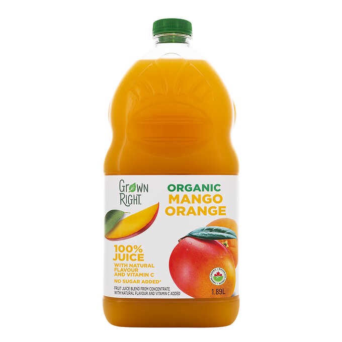 Grown Right Organic Mango-orange Juice 2x1.89l