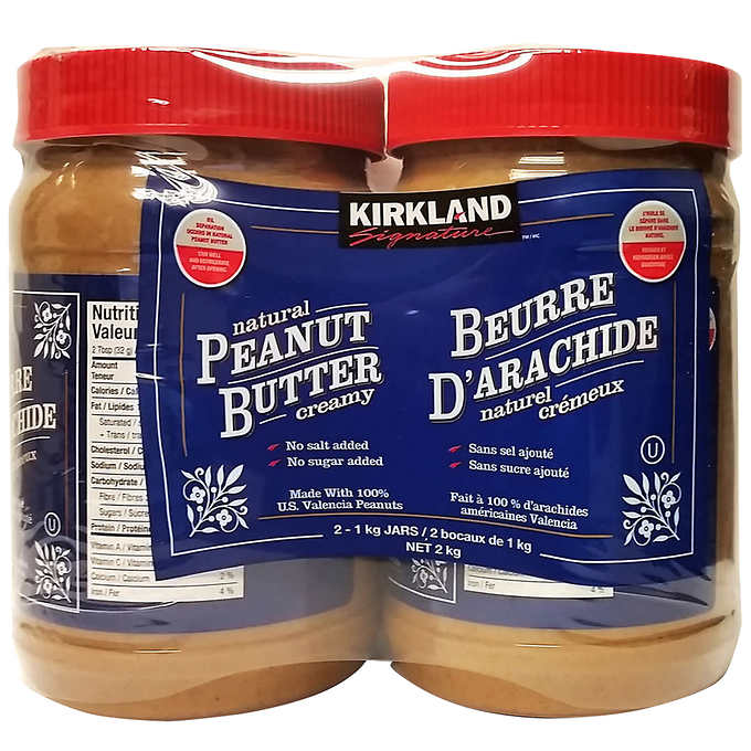 Kirkland Signature - Natural Peanut Butter 2x1kg