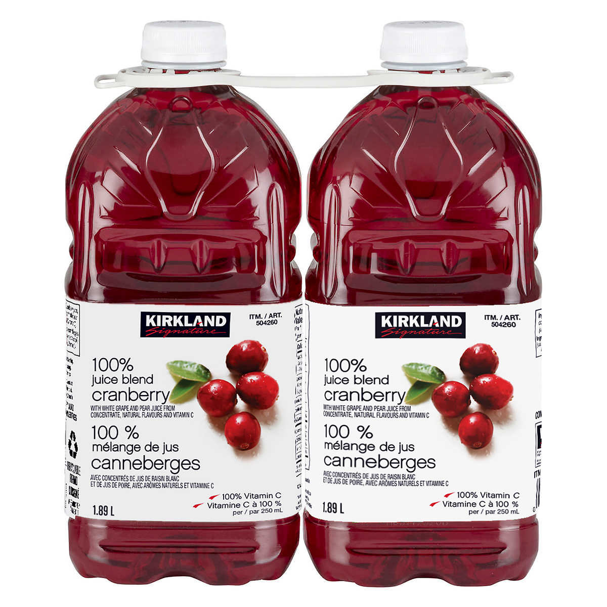 Kirkland Signature Cranberry Juice Blend, 2x1.89l