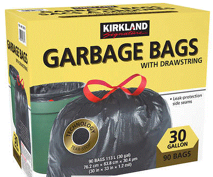 Kirkland Signature Drawstring Bag Black Pack Of 90 30