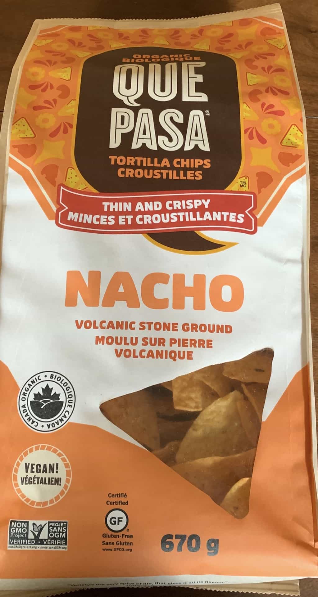 Que Pasa Organic Nacho Tortilla Chips 670g