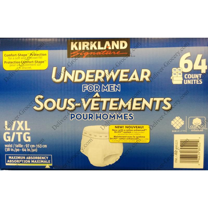 Kirkland Signature Protective Underwear For Men L/xl 64 Count