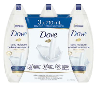 Dove Deep Moisture Bodywash 3 X 710ml