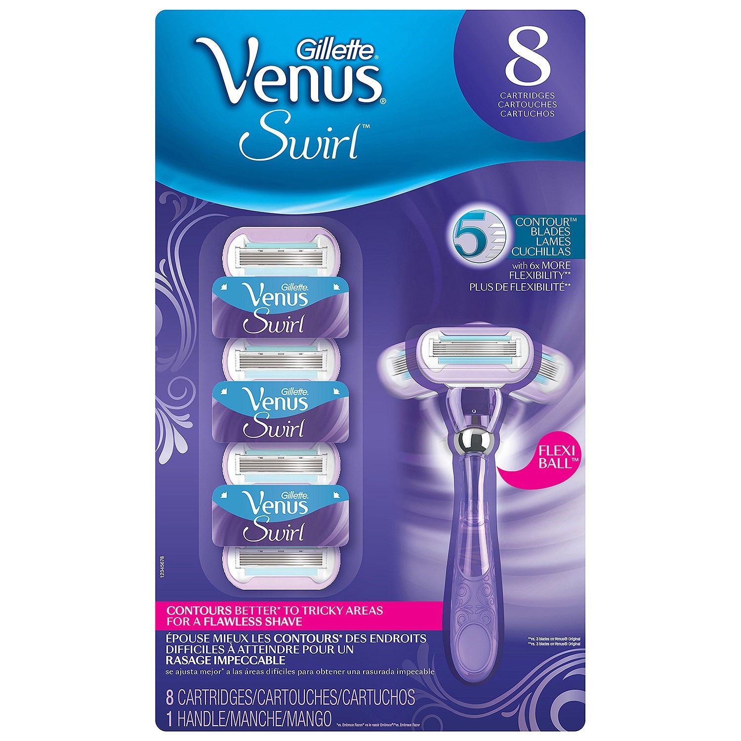 Venus - Swirl Razor + 8 Cartridges