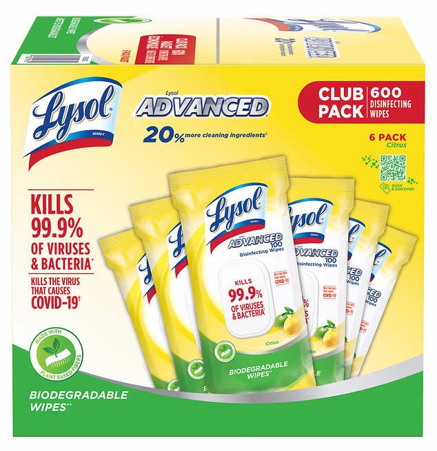LYSOL DISINFECTING WIPES 6 x 80 COUNT