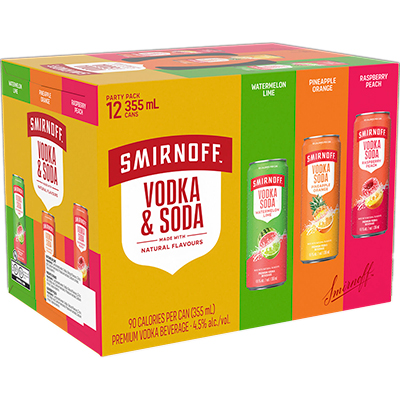 SMIRNOFF VODKA AND SODA - PARTY PACK CAN