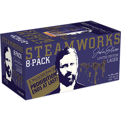 STEAMWORKS - JOHN OLIVER LAGER CAN