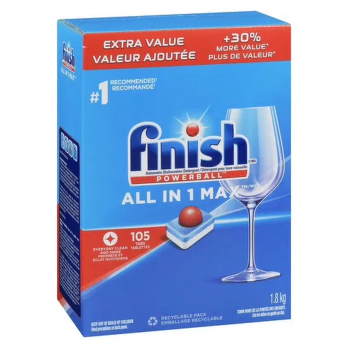 FINISH ALL IN 1 DISHWASHER DETERGENT 140 COUNT