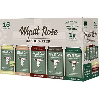 WYATT ROSE RANCH WATER - VARIETY PACK CAN
