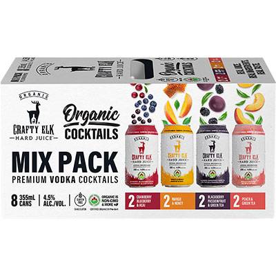 CRAFTY ELK - ORGANIC HARD JUICE MIXED 8 PACK
