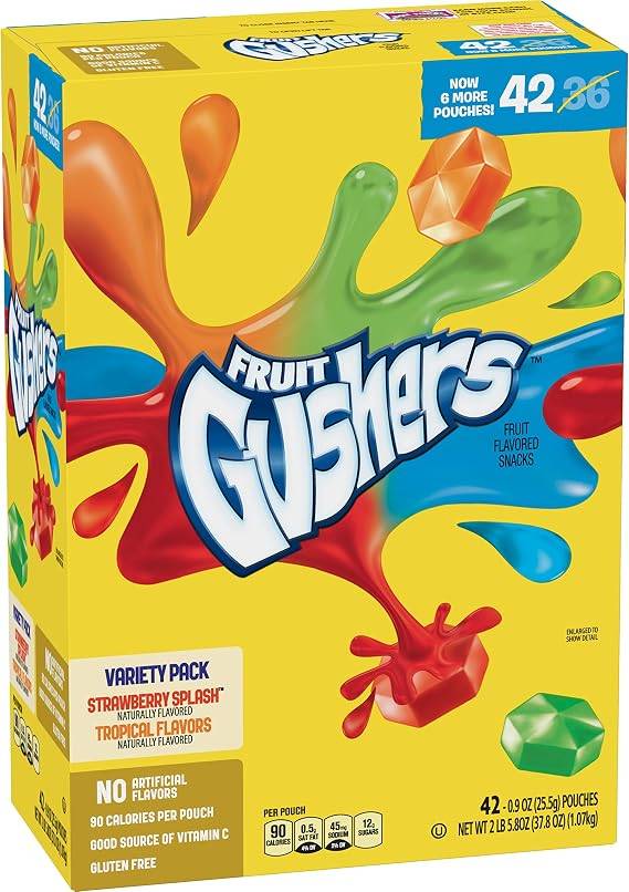 GUSHERS FRUIT FLAVOURED SNACKS 42x22g